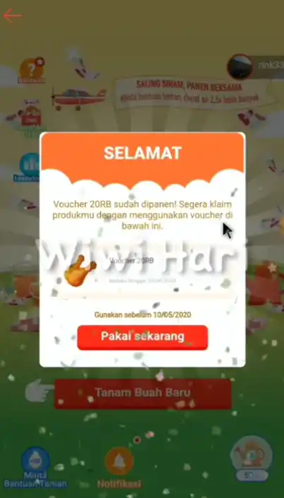 Berhasil Dapat Voucher 20 Ribu