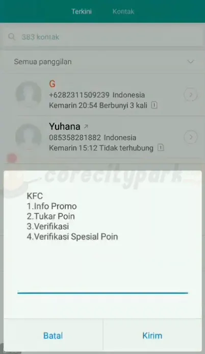 Pilih Menu Tukar Poin