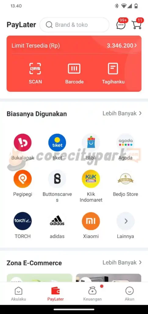 Klik Lainnya