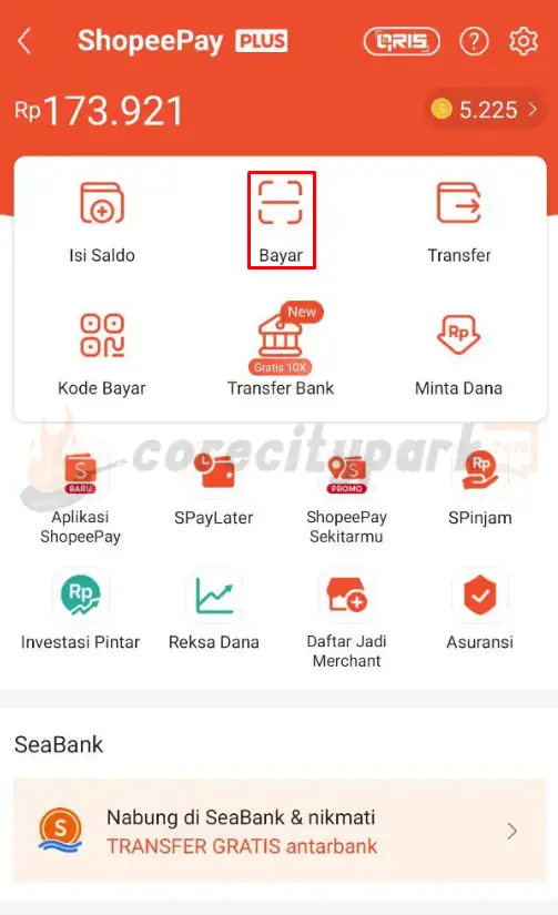 Tap Menu Scan Bayar