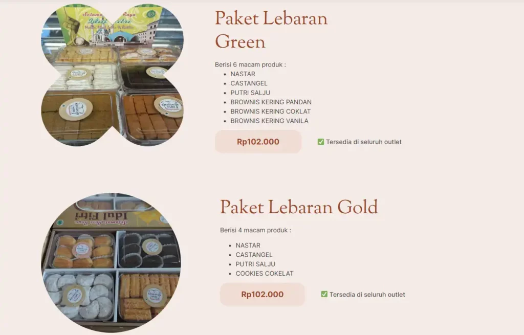 Harga Kue Paket Lebaran