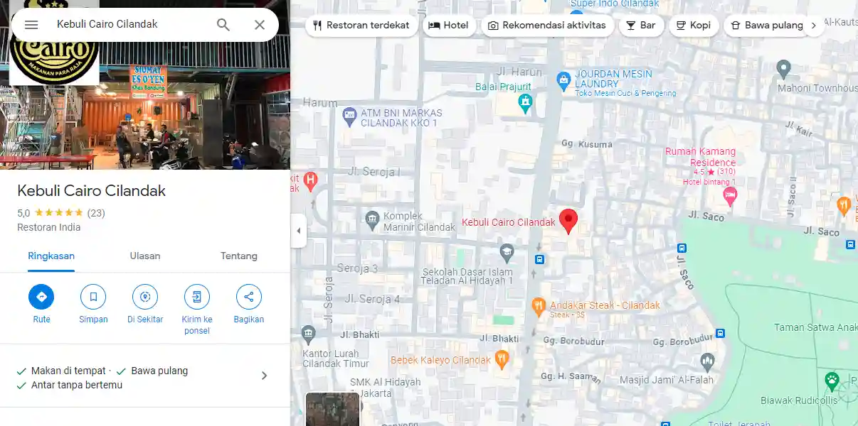 Lokasi Kebuli Cairo Cilandak Jakarta Selatan